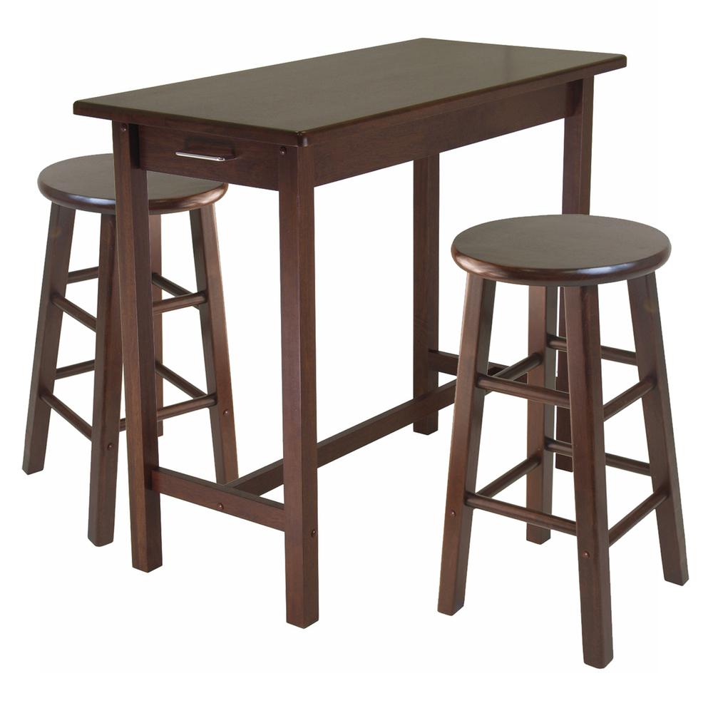 Sally 3-Pc Breakfast Table Set with 2 Square Leg Stools. Picture 1