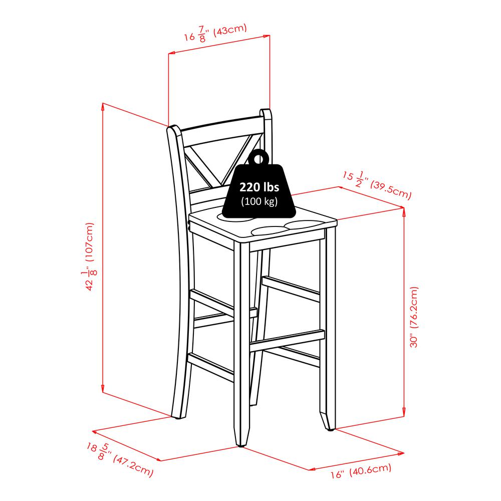 Parkland 3-Pc High Table with 2 Bar V-Back Stools. Picture 3