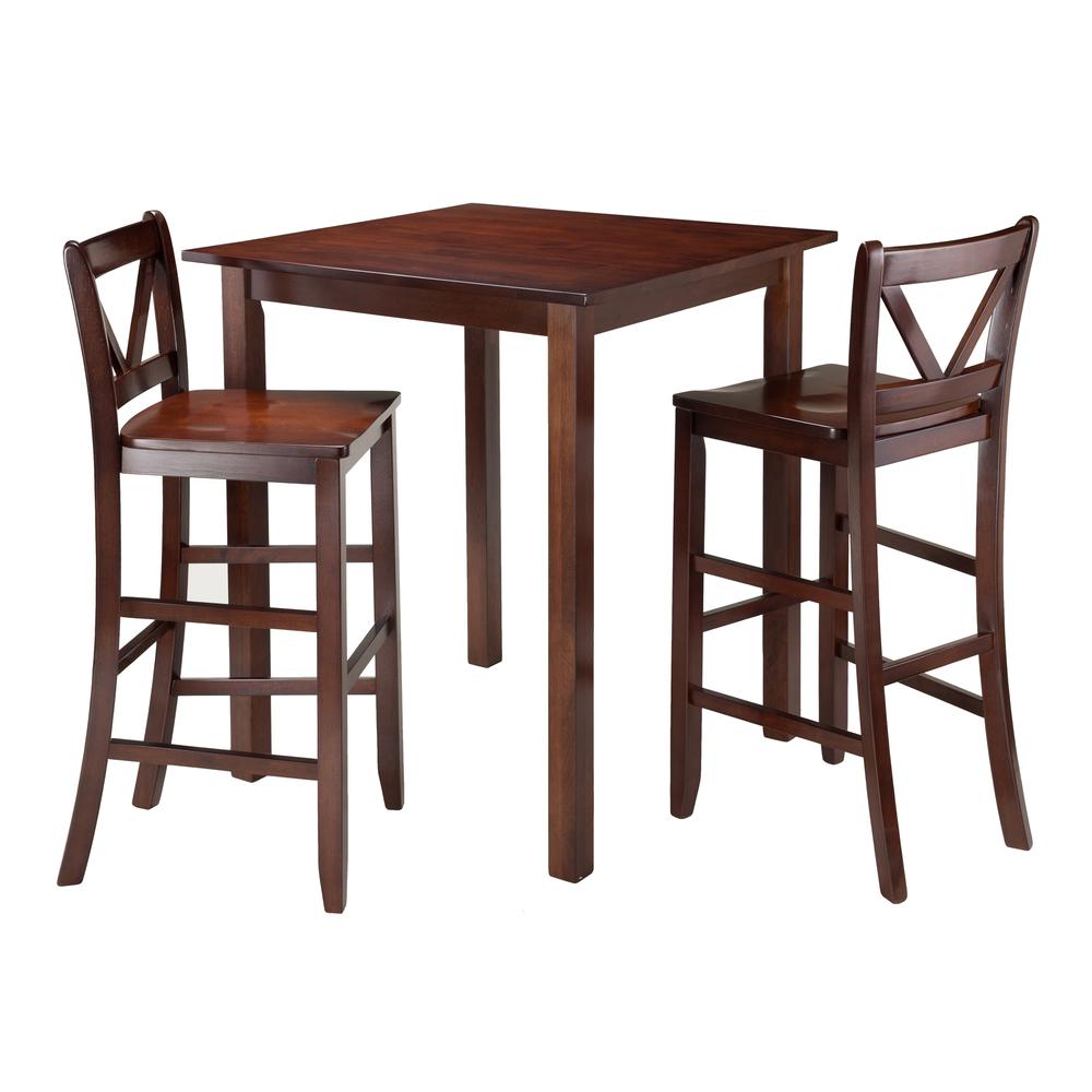 Parkland 3-Pc High Table with 2 Bar V-Back Stools. Picture 1