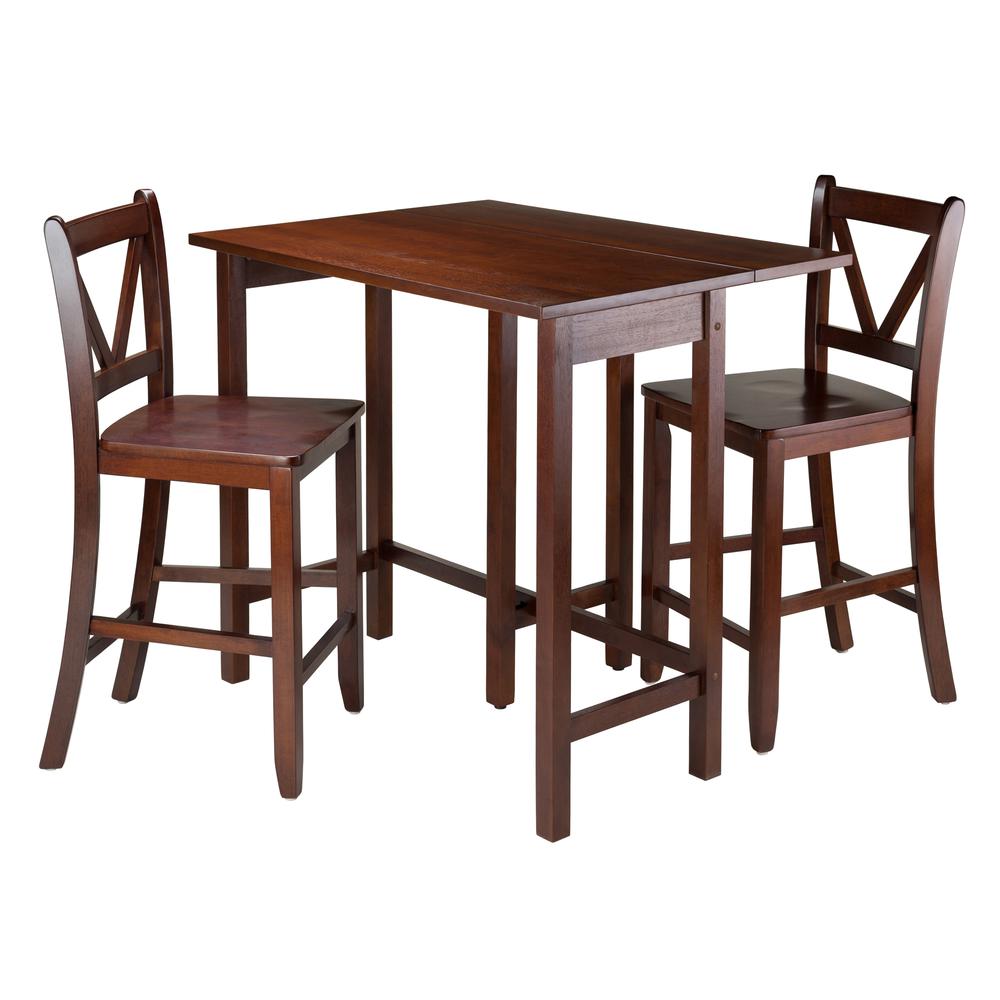 Lynnwood 3-Pc Drop Leaf Table with 2 Counter V-Back Stools. Picture 2