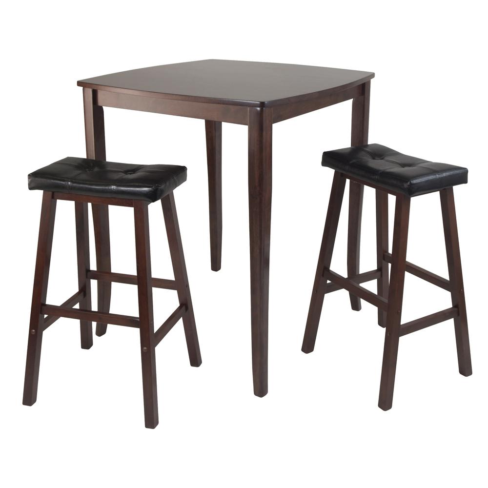 3-Pc Inglewood High/Pub Dining Table with Cushioned Saddle Stool. Picture 3
