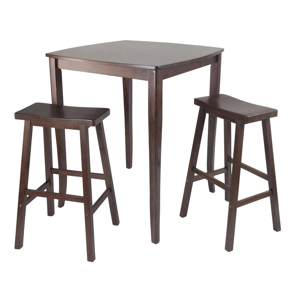 3-Pc Inglewood High/Pub Dining Table with Saddle Stool. Picture 1