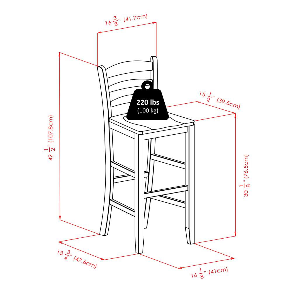 Fiona 3-Pc High Round Table with Ladder Back Stool. Picture 3