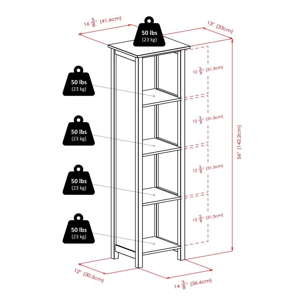 Milan Storage Shelf or Bookcase 5-Tier, Tall. Picture 8