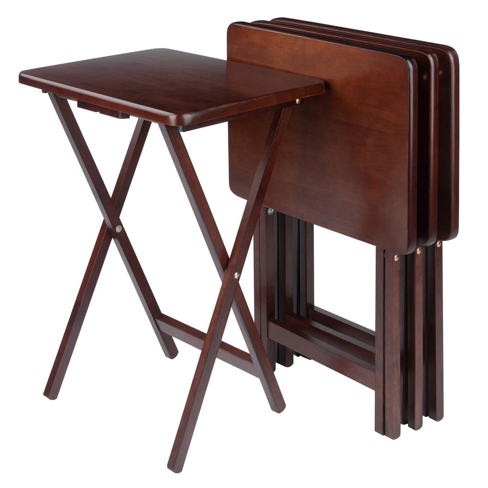 Alex Set of 4 Single Snack Tables Walnut. Picture 4