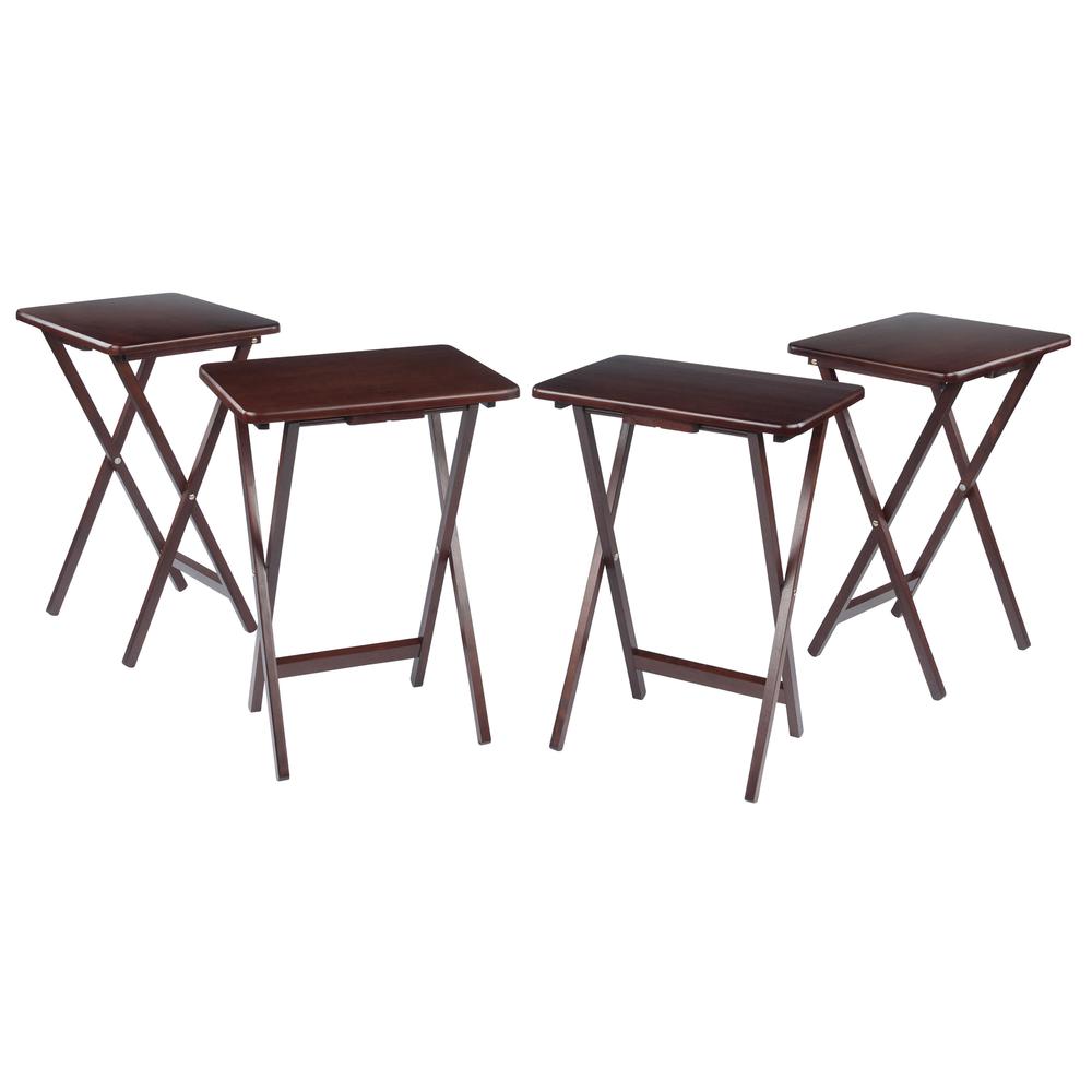 Alex Set of 4 Single Snack Tables Walnut. Picture 1