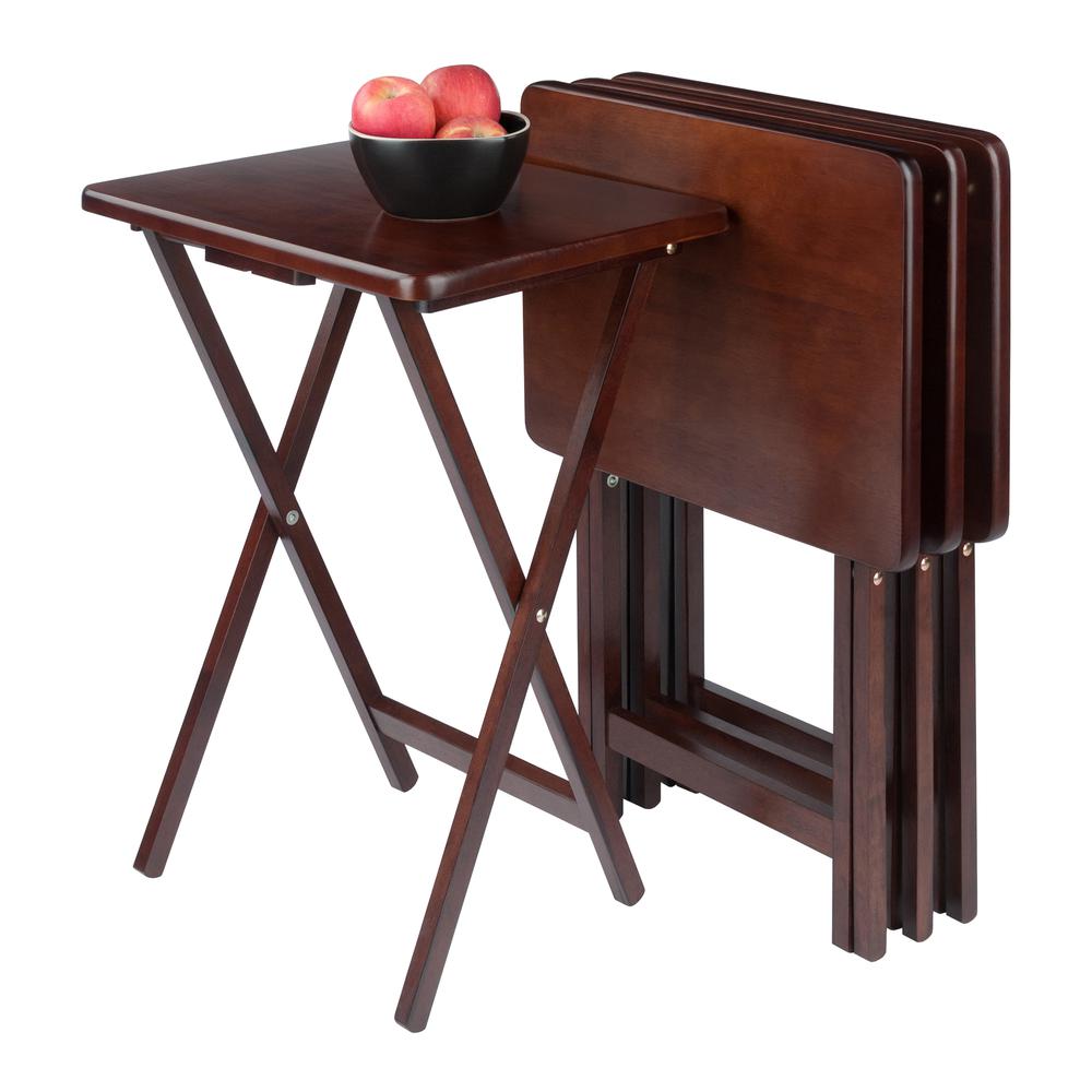 Alex Set of 4 Single Snack Tables Walnut. Picture 7