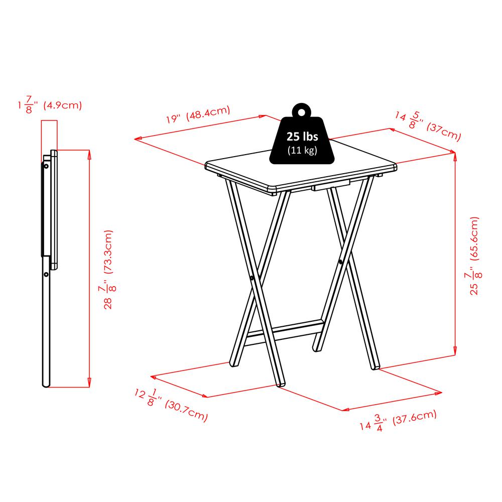 Alex Set of 4 Single Snack Tables Walnut. Picture 9