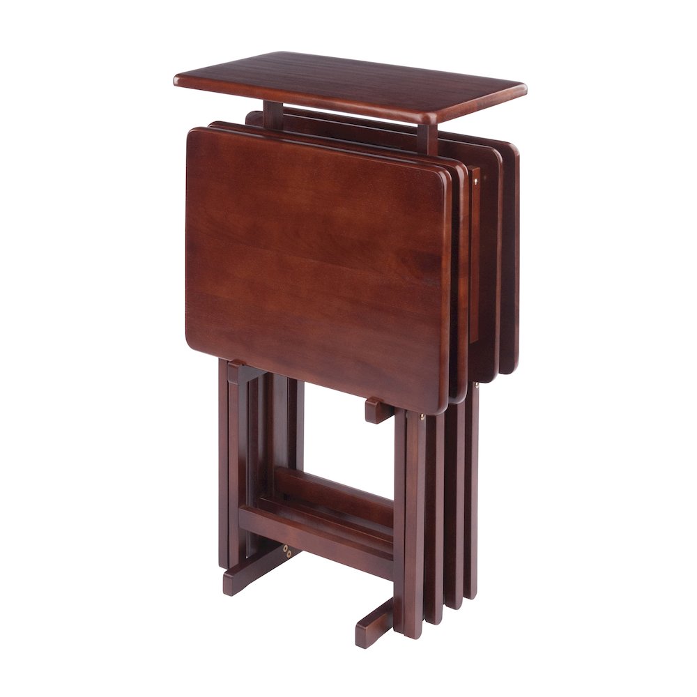 Riley 5-Pc Set Snack Table, Walnut Finish. Picture 13
