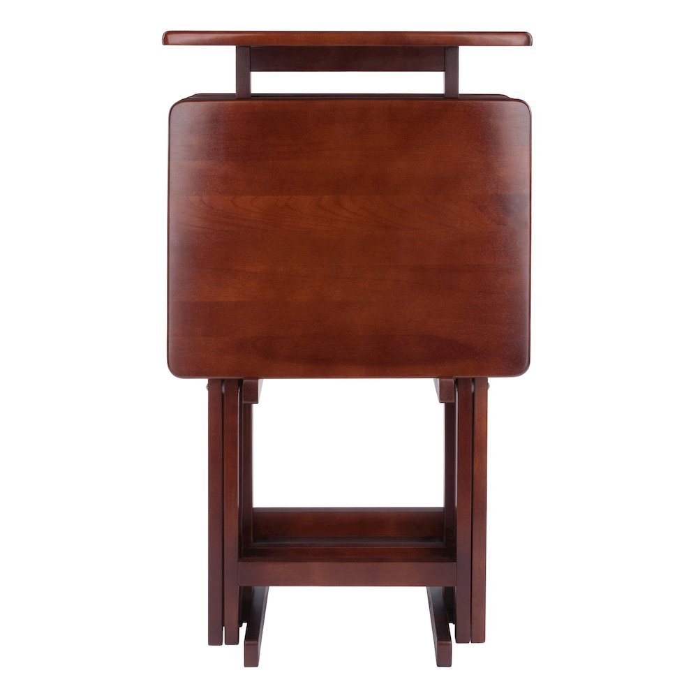 Riley 5-Pc Set Snack Table, Walnut Finish. Picture 3