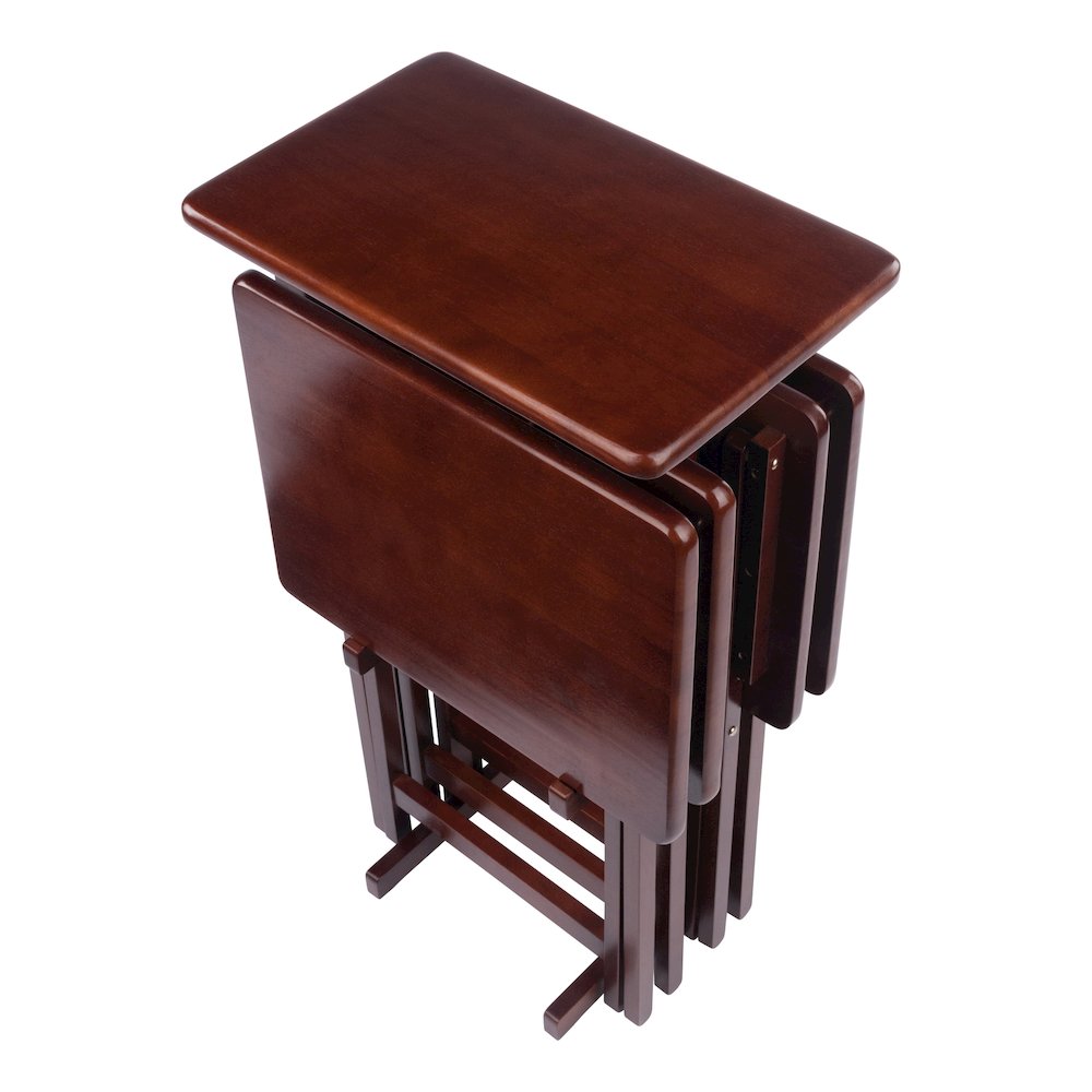 Riley 5-Pc Set Snack Table, Walnut Finish. Picture 14