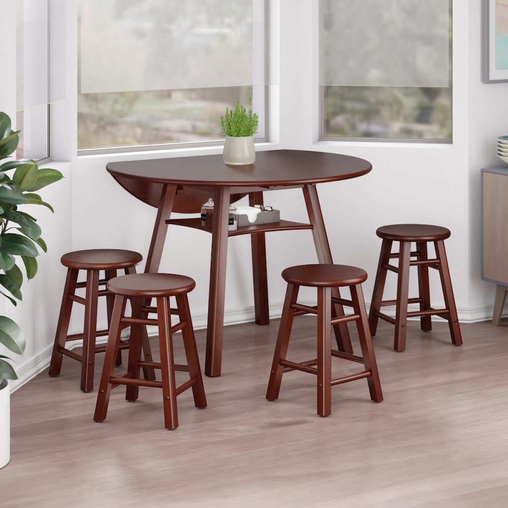 Element 2-Pc Dining Stool Set, Walnut. Picture 21