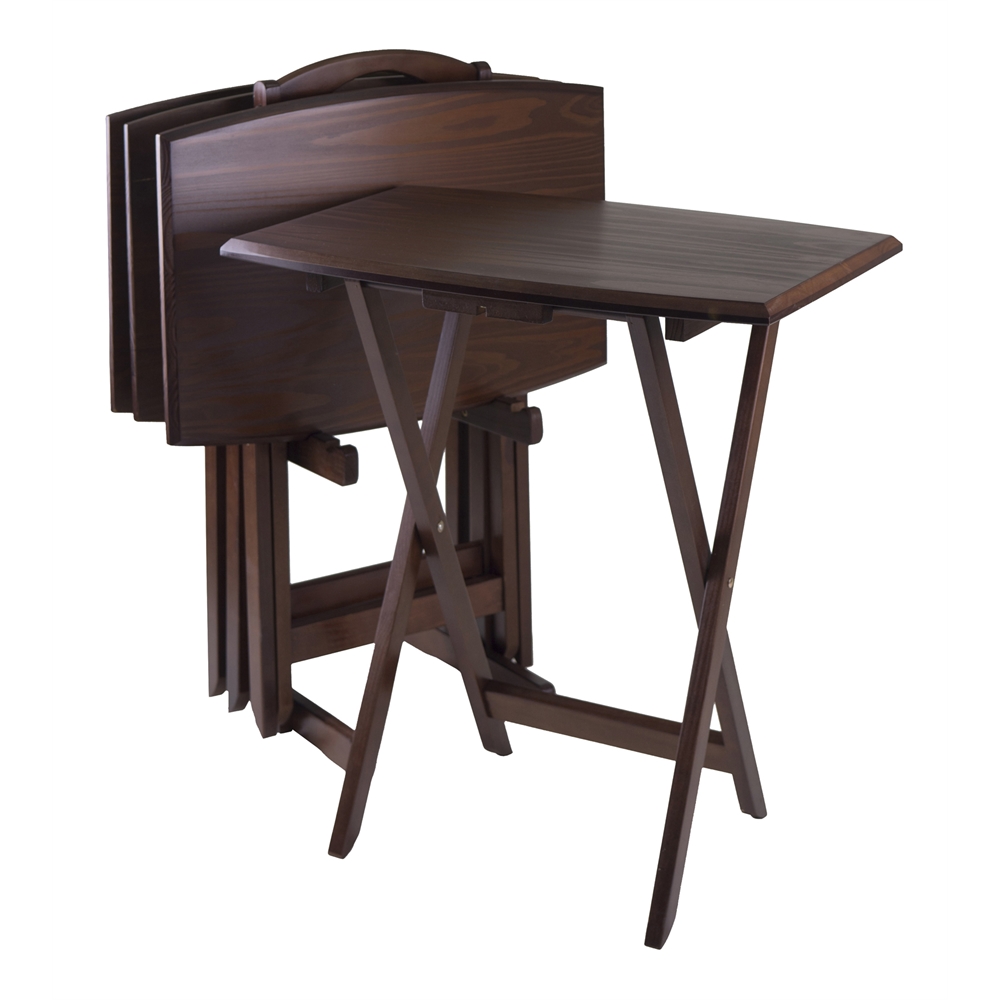 5-Pc Oversize Tv Table Set, 23.6 x 15.75 x 25.5, Antique Walnut. Picture 1