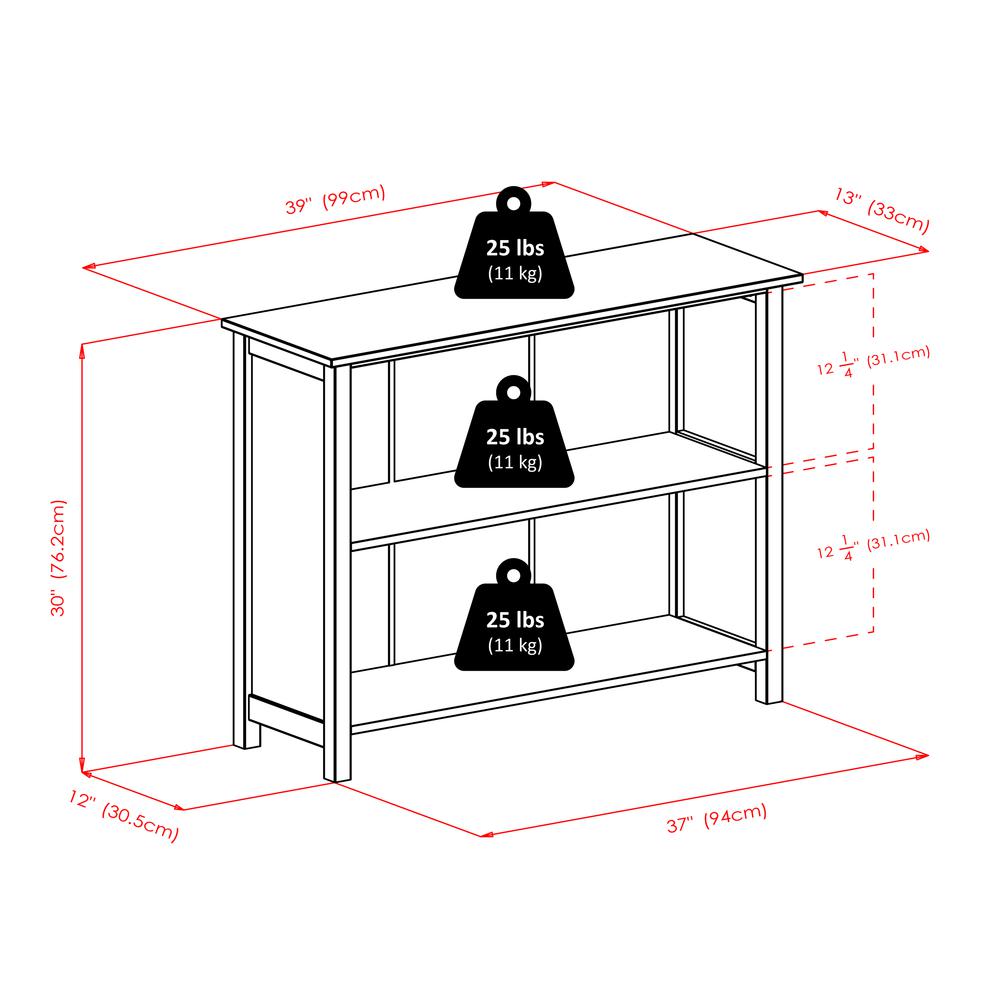 Milan Storage Shelf or Bookcase, 3-Tier, Long. Picture 9