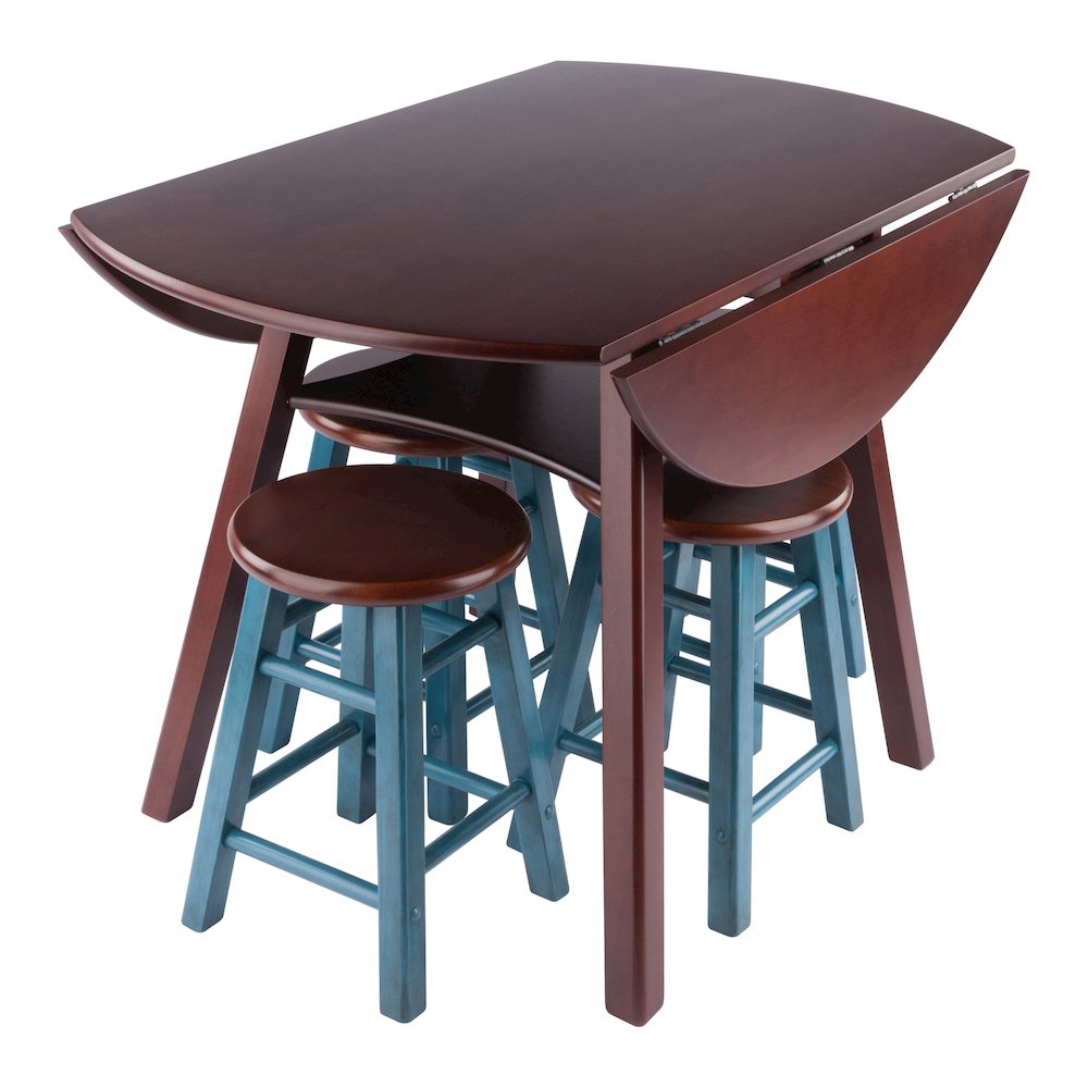 Marbelle Table 5-Pc Drop Leaf Dining Table with 4 Element 18” Dining Stool. Picture 4
