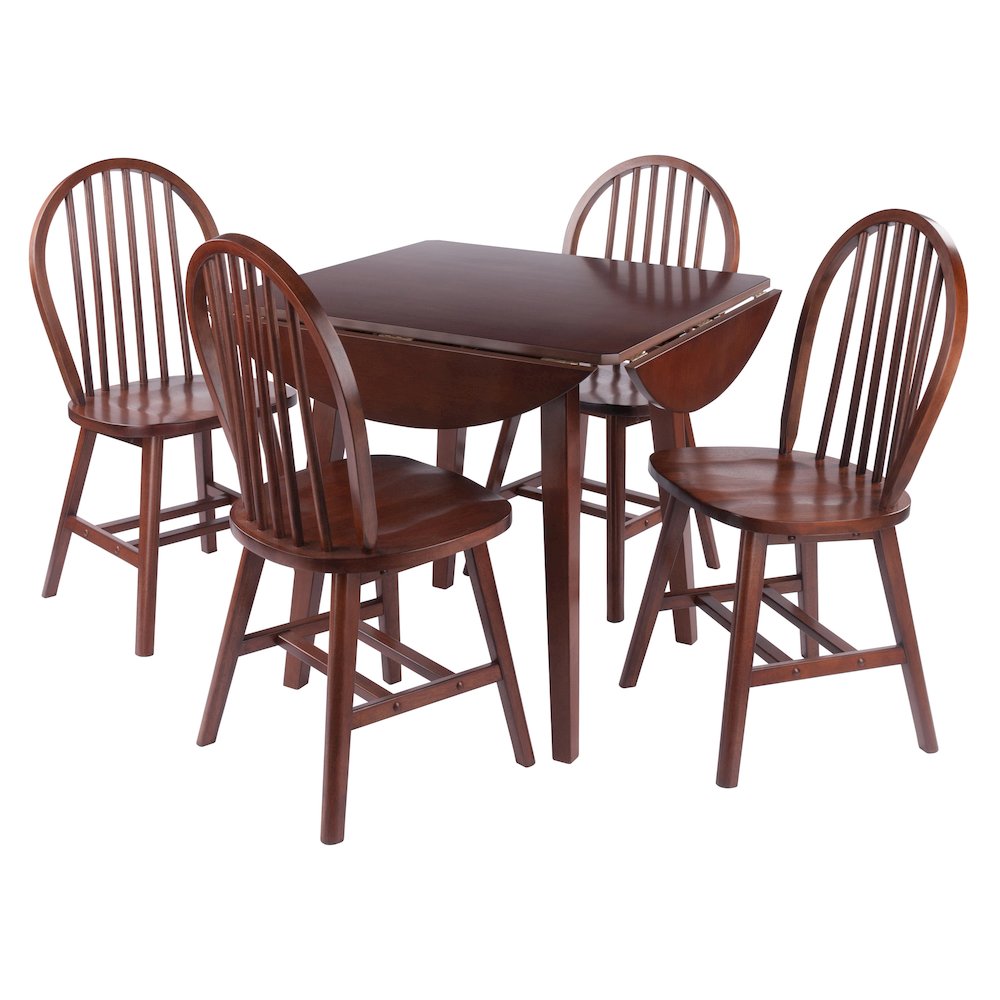 Dawson 5-Pc Drop Leaf Table with Windsor Chairs, Walnut. Picture 2