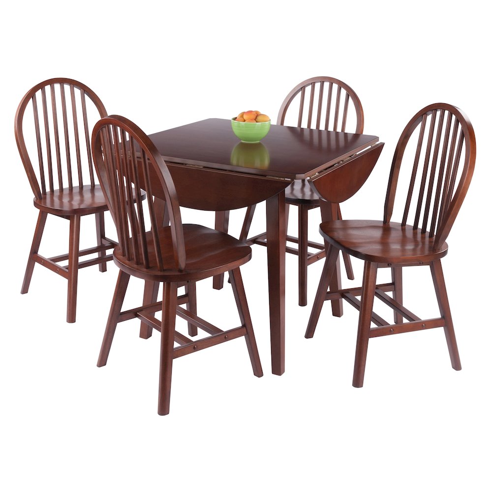Dawson 5-Pc Drop Leaf Table with Windsor Chairs, Walnut. Picture 3