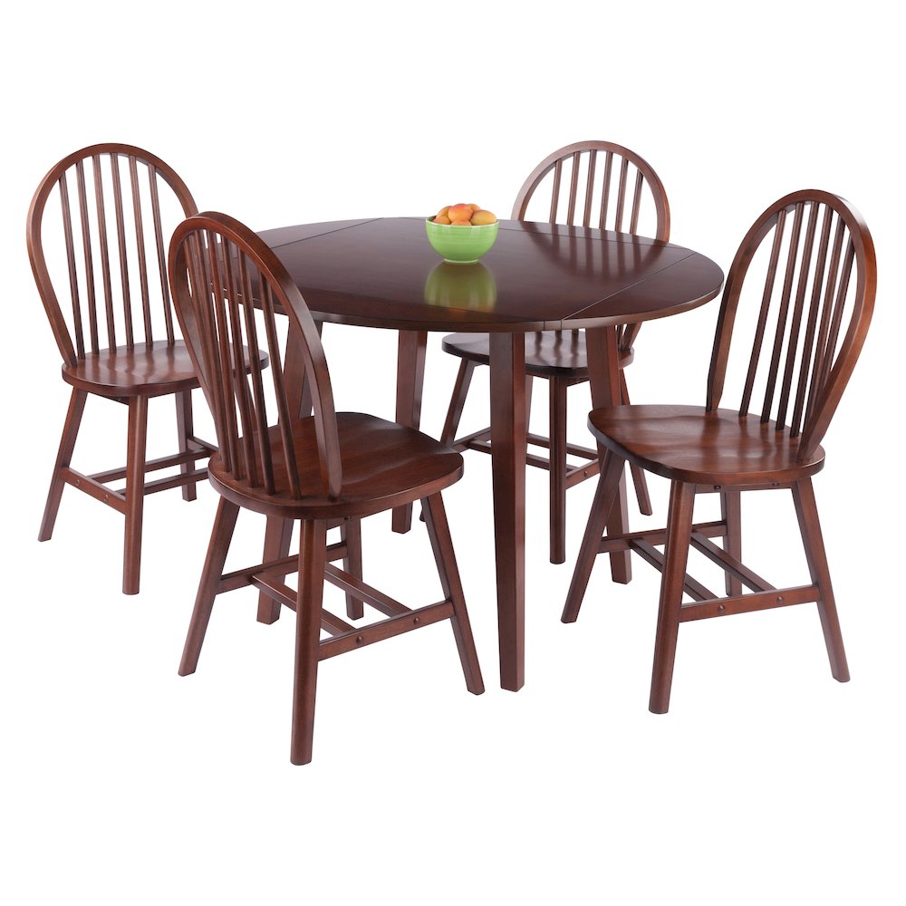 Dawson 5-Pc Drop Leaf Table with Windsor Chairs, Walnut. Picture 4