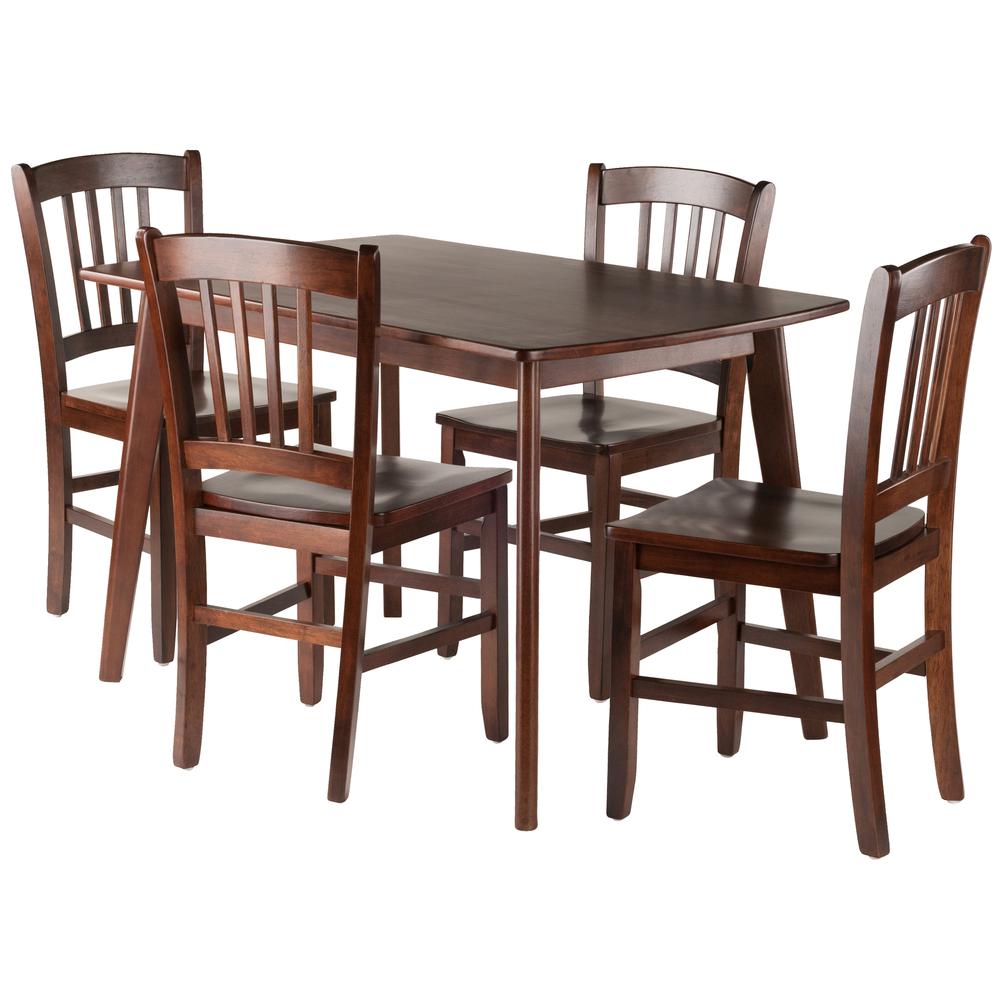 Shaye 5-PC Set Dining Table w/ Slat Back Chairs. Picture 1