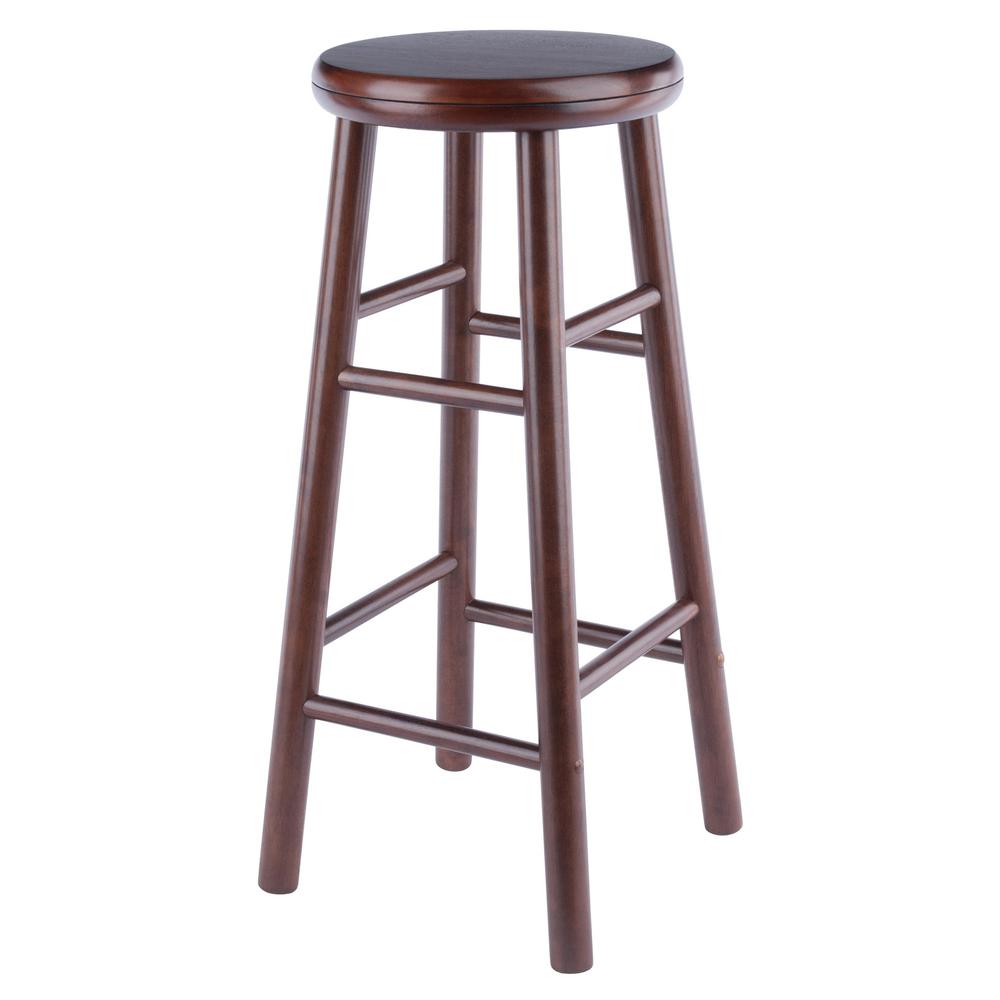 Shelby 2-Pc Swivel Seat Bar Stool Set, Walnut. Picture 2