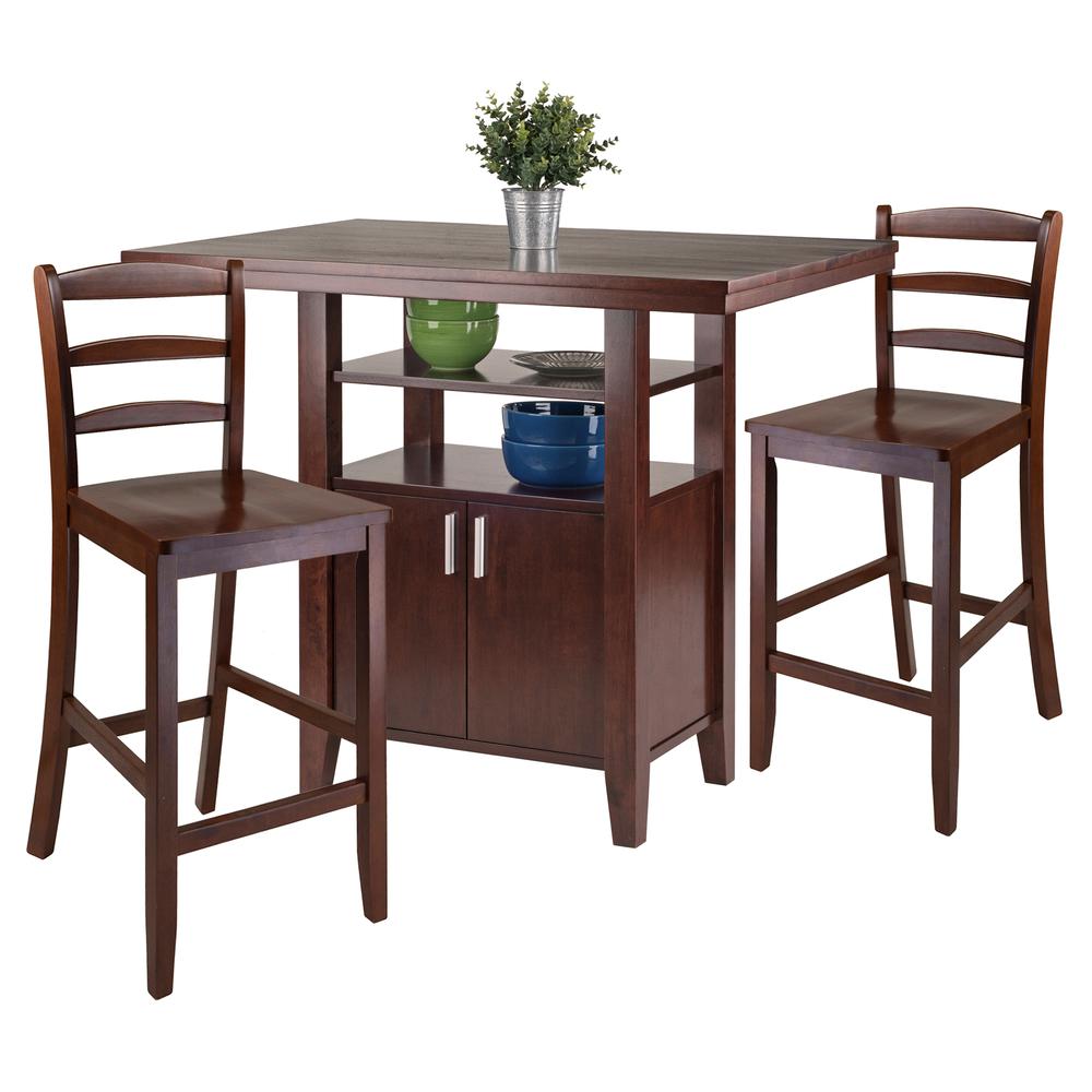 Albany 3-pc  Set High Table w/Ladder Back Counter Stools. Picture 2