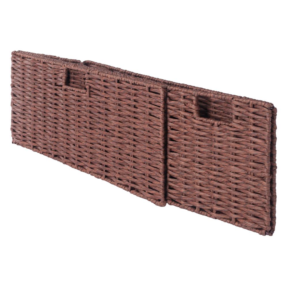 Tessa 3-Pc Woven Rope Basket Set, Foldable, Walnut. Picture 3