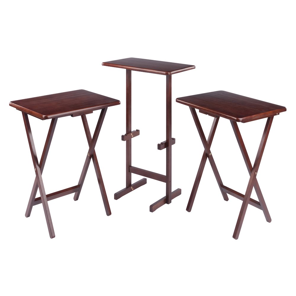 Riley 3-Pc Set Snack Table, Walnut Finish. Picture 12