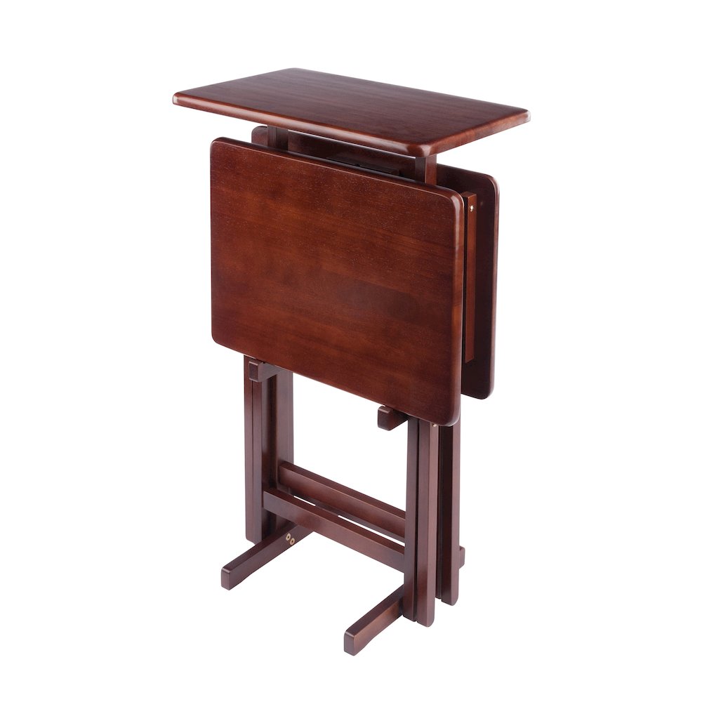 Riley 3-Pc Set Snack Table, Walnut Finish. Picture 13