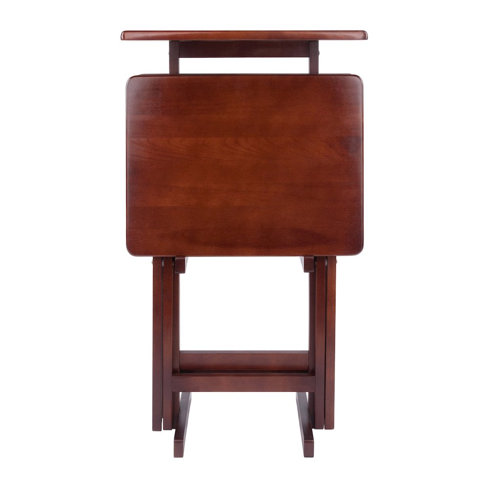 Riley 3-Pc Set Snack Table, Walnut Finish. Picture 3