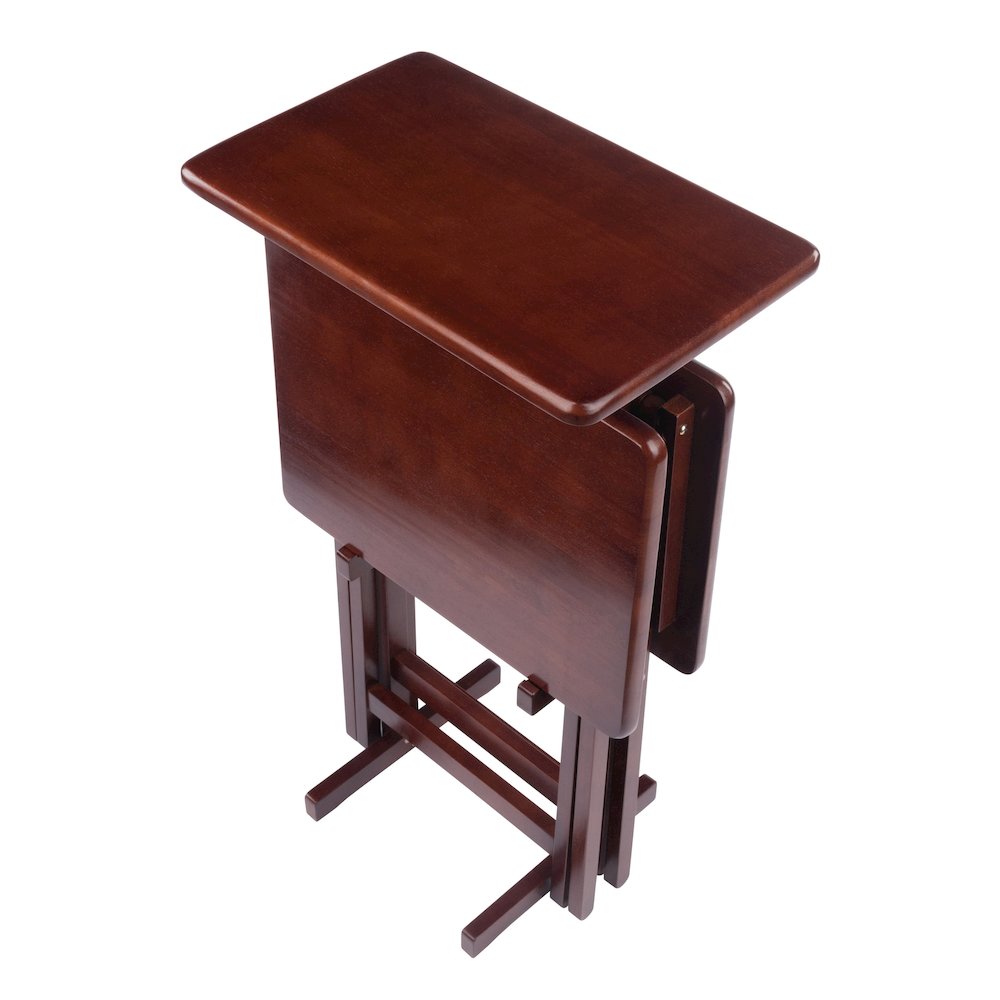 Riley 3-Pc Set Snack Table, Walnut Finish. Picture 14