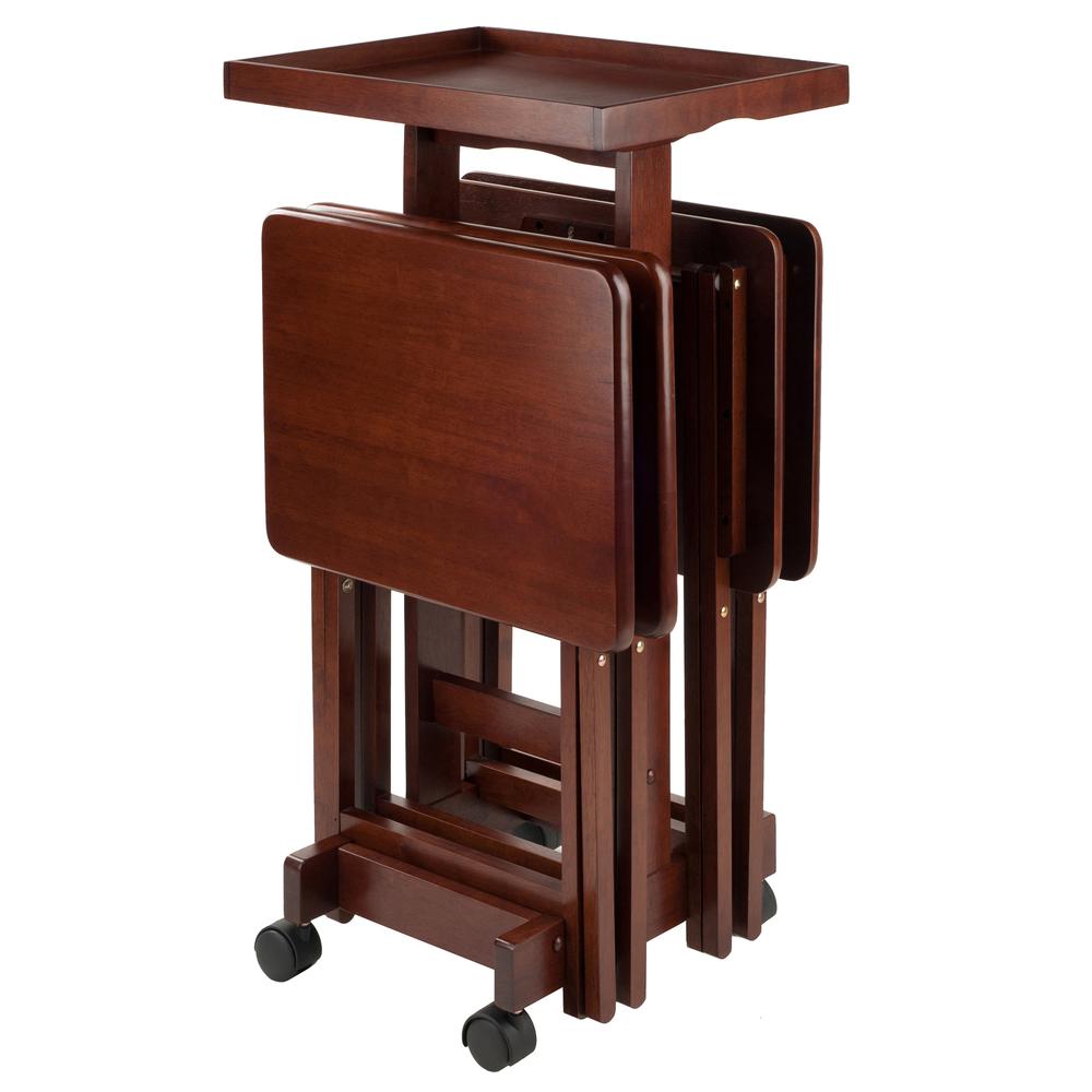 6-PC Snack Table Set Walnut. Picture 2