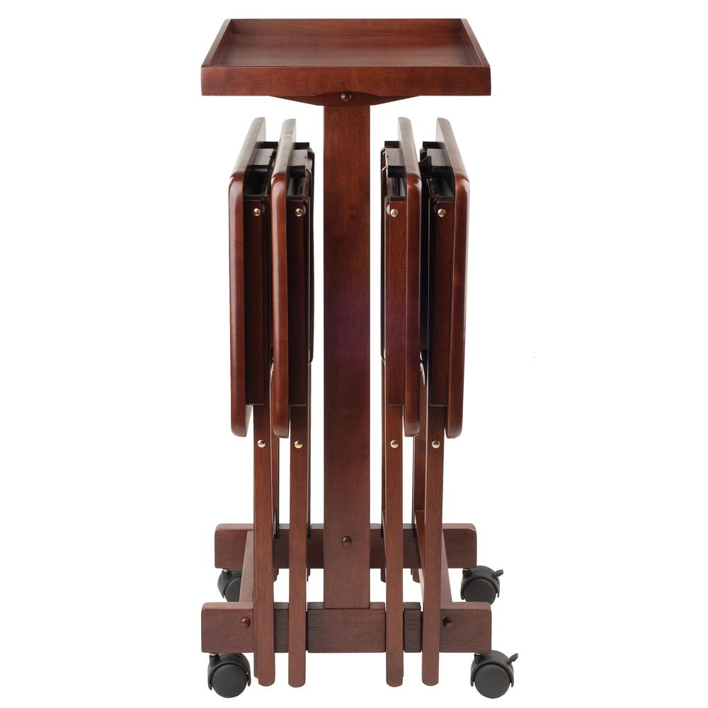 6-PC Snack Table Set Walnut. Picture 3