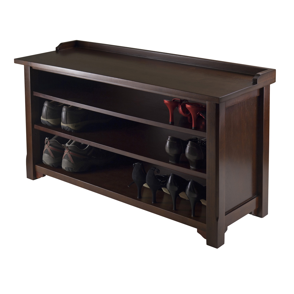 Dayton Storage Hall Bench with shelves. Picture 2