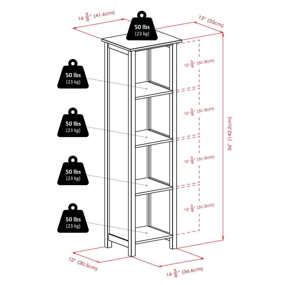 Verona 4-Section N Storage Shelf with 4 Foldable Beige Color Fabric Baskets. Picture 2