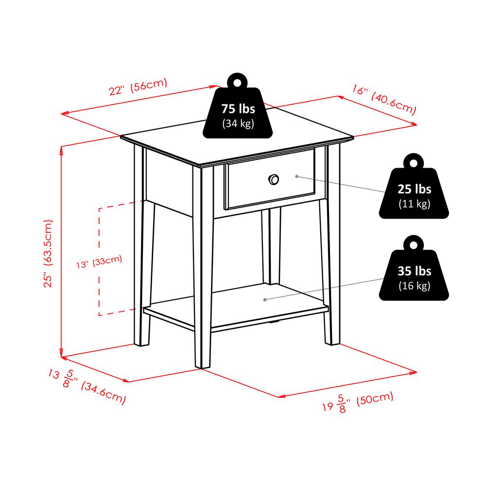 Shaker Night Stand with Drawer. Picture 7