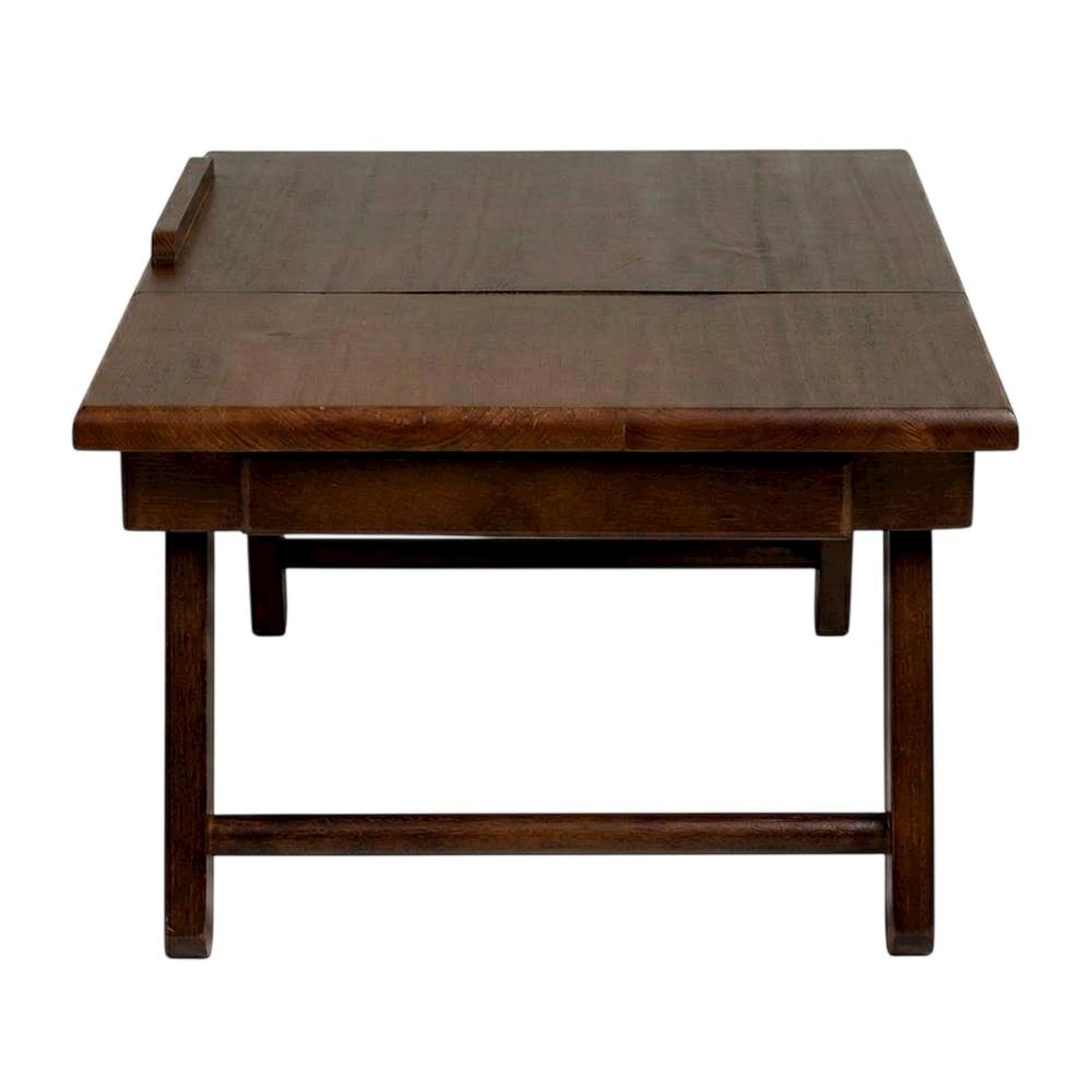 Flip Top Lap Desk, Foldable Legs, Tilting Surface, Storage Drawer, Brown. Picture 4