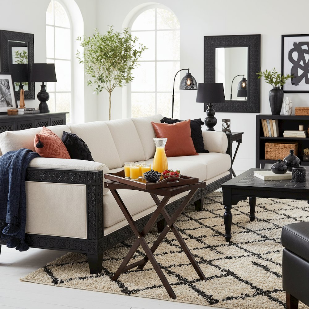 Solid Wood Butler Tray Table in Antique Walnut Finish, Small TV Tray Table. Picture 3