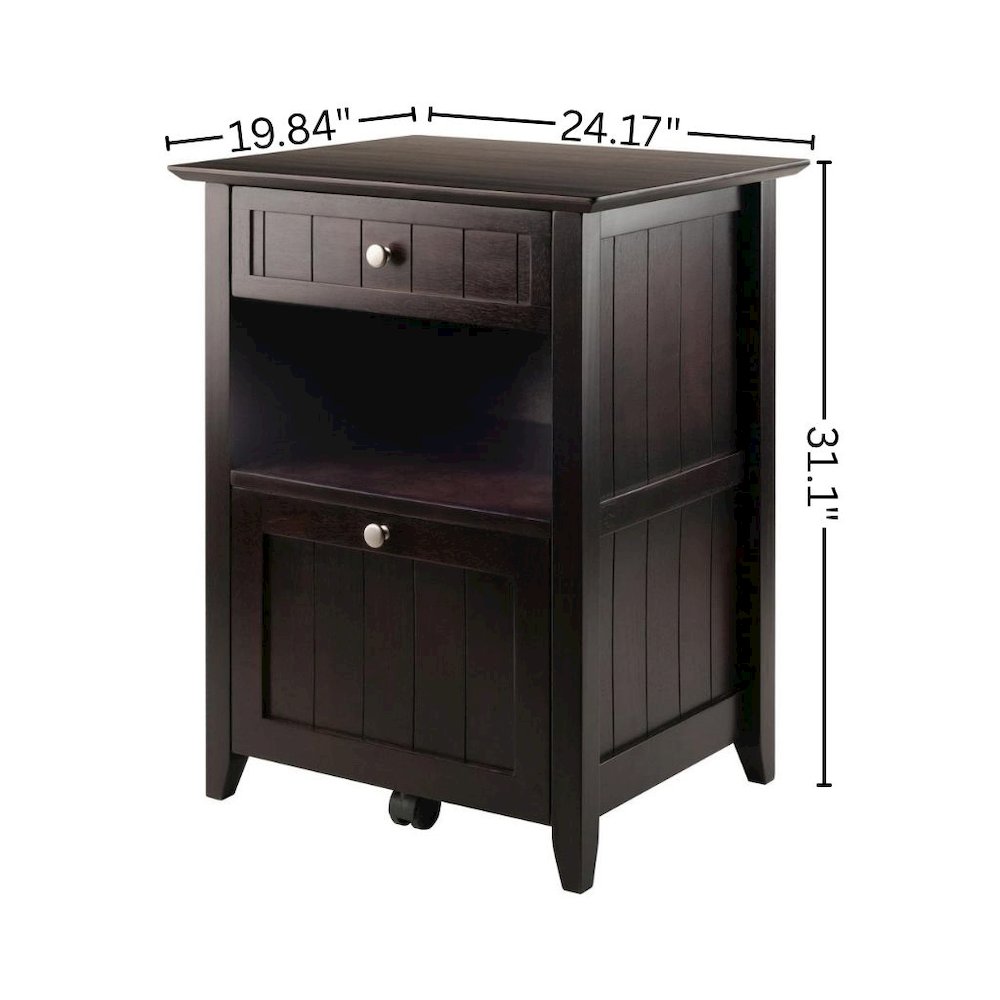 Filing Cabinet, Coffee Wainscoting, File Drawer, Rolling Casters. Picture 8