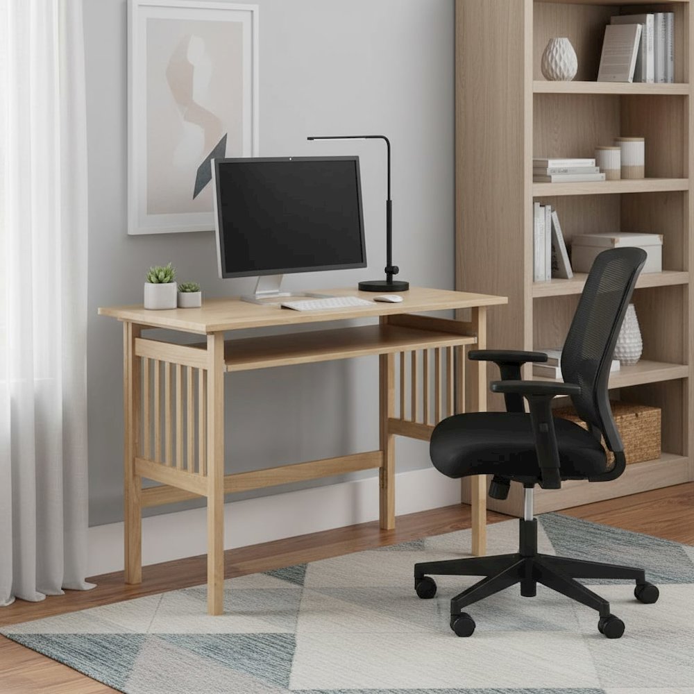 Honey Finish Printer Table, Solid and Composite Wood for Computer Workstations. Picture 2