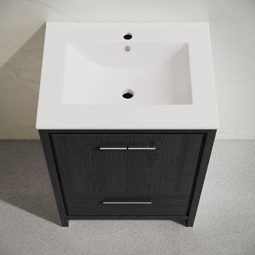 Virage 24" Freestanding Bathroom Vanity in Black Oak with Sink Top. Picture 4