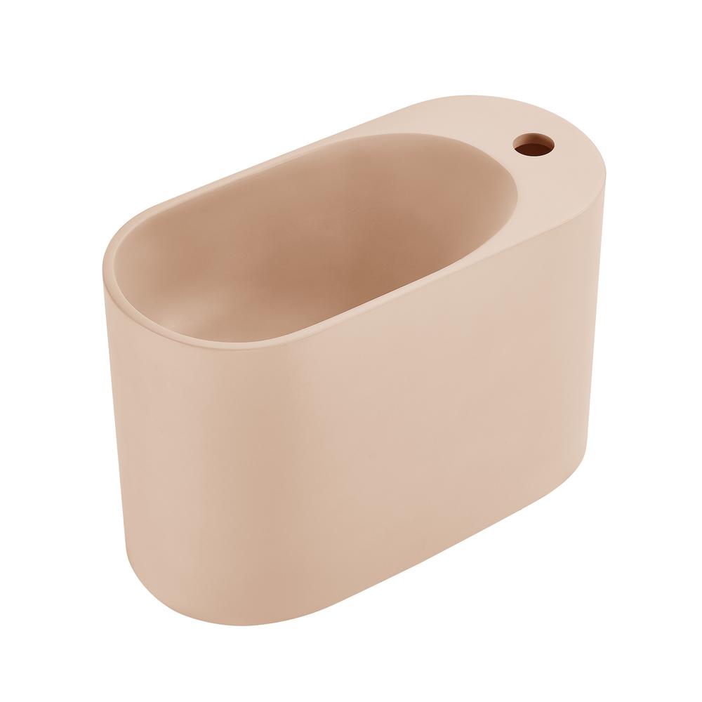 Terre 17.5" Right Side Faucet Wall-Mount Bathroom Sink in Pastel Peach. Picture 2