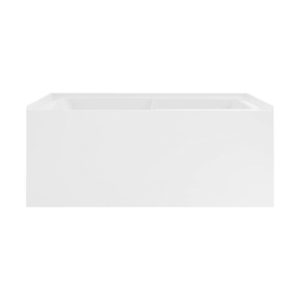 Voltaire 48" x 30" Right-Hand Drain Alcove Integrated Armrest Bathtub with Apron. Picture 1