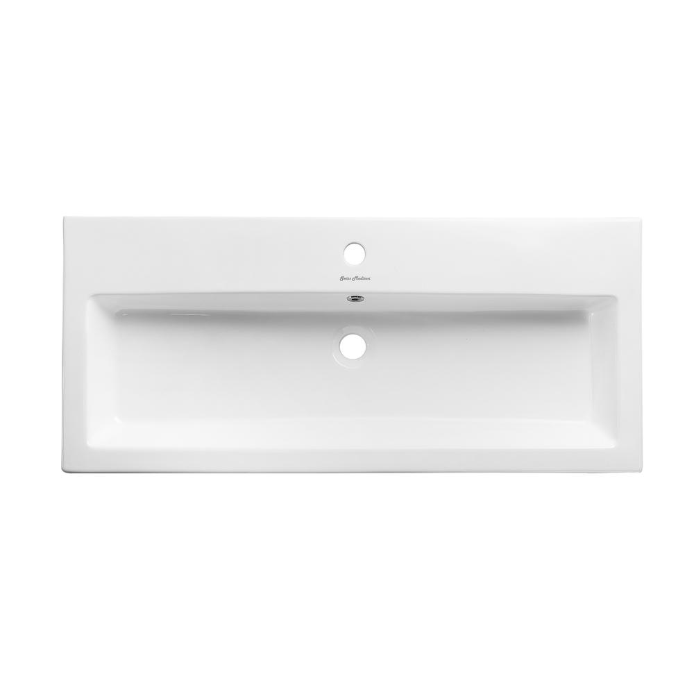 Pierre 40 Single, Freestanding, Open Shelf, Gold Metal Frame Bathroom Vanity. Picture 6