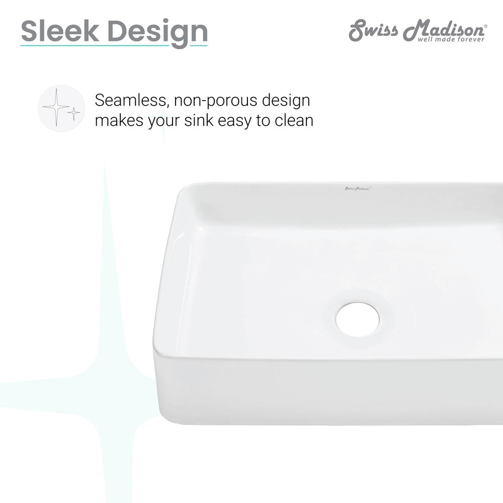 Concorde Rectangle Ceramic Vessel Sink. Picture 11