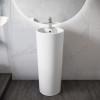 Monaco Circular Basin Pedestal Sink in Matte White. Picture 9