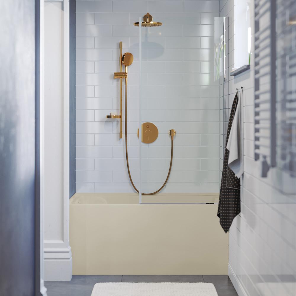 Voltaire 48" x 32" Left-Hand Drain Alcove Bathtub with Apron in Bisque. Picture 2