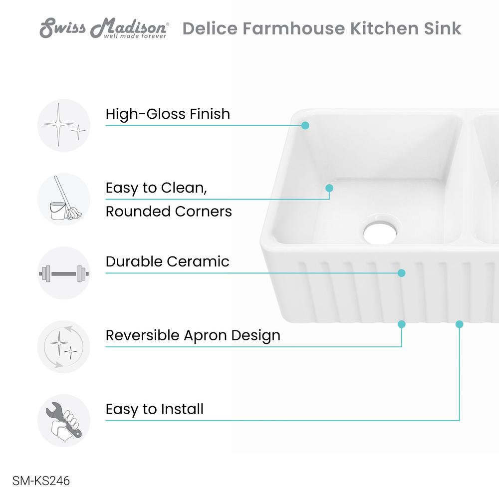 Delice Duo Farmhouse Sink. Picture 11