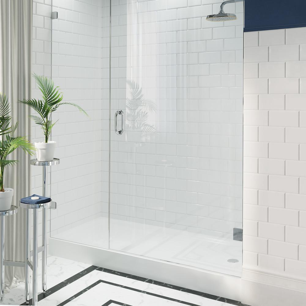 60" x 34" Acrylic White, Single-Threshold, Right Side Drain, Shower Base. Picture 2