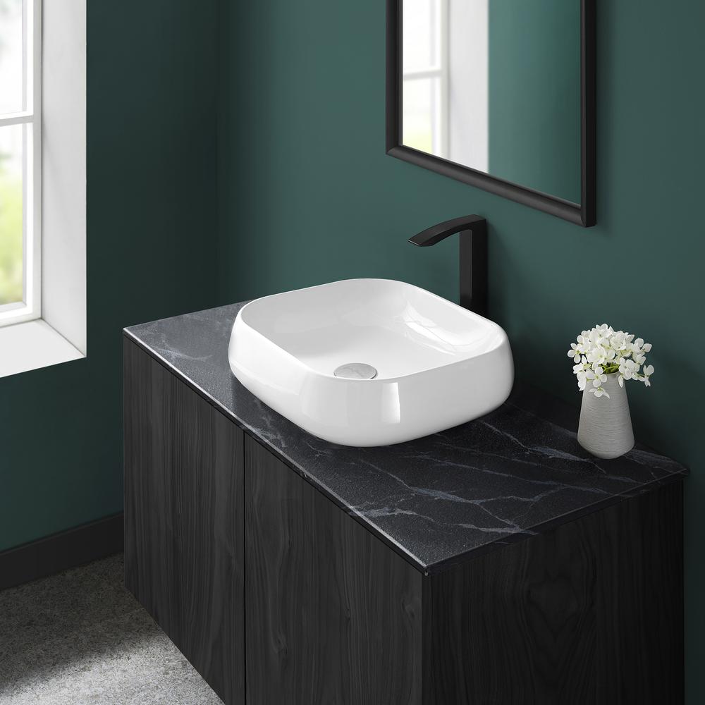Chateau 18 Square Ceramic Vessel Sink. Picture 16