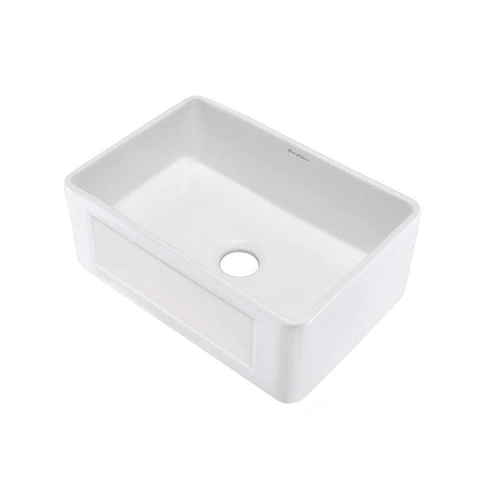 Delice 24 x 18 Ceramic, Farmhouse Kitchen Sink with Apron. Picture 6